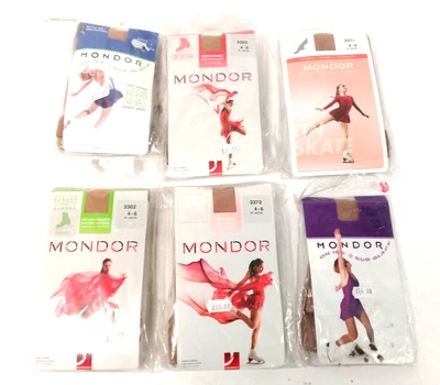 £6.99 • Buy Bundle X6 MONDOR Ice Skating Tights Children Size 4 - 6 3D Lycra Sealed #969