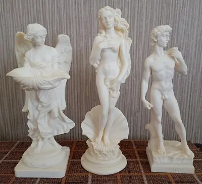 £29.99 • Buy Greek Handmade Alabaster David, Venus & Angel Statues Statuettes Ornaments