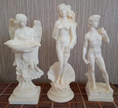 £29.99 • Buy Greek Handmade Alabaster David, Venus & Angel Statues Statuettes Ornaments