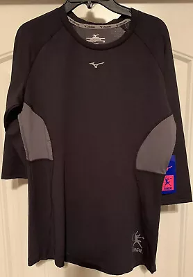 New Women's Mizuno Finch Performance 3/4 Sleeve Tee Black Medium • $11.25