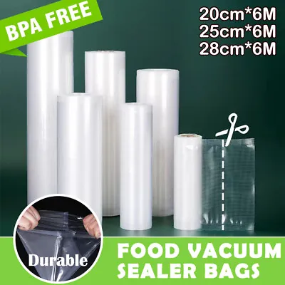 Food Vacuum Sealer Bags Rolls Vaccum Food Saver Storage Seal Bag Pack Embossed • $21.59
