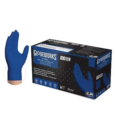 GLOVEWORKS HD 6 Mil GWRBN Latex Free Nitrile Disposable Gloves Blue • $29