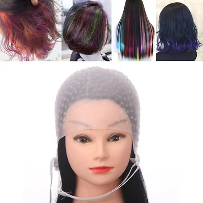 £6.94 • Buy Silicone Hair Highlights Cap With Needle Reusable Hair Coloring Hair Hat Dye Kt