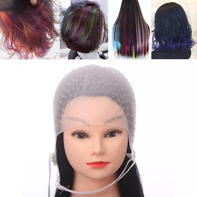 Silicone Hair Highlights Cap With Needle Reusable Hair Coloring Hair Hat Dye Kt • £6.36