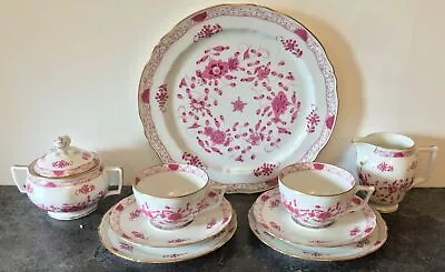 RAYNAUD LIMOGES FLORAL PINK Porcelain TEASET For 2 People • £200