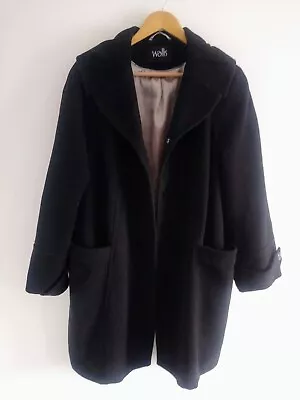 £29.99 • Buy Wallis UK 18 / 20 Black Swing Coat Size  L  Flattering Winter Autumn Dress Plus