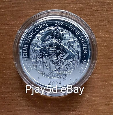 2024 Seymour Unicorn 2oz Silver Bullion Coin In Capsule Royal Tudor Beasts  • £69.99