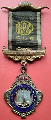 £6.99 • Buy 1955 Raob Buffaloes Duke Of York Lodge 6708 Grand Lodge Of England Medal Jewel