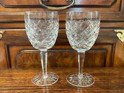 $129.99 • Buy Pair Of Waterford Crystal Comeragh Water Wine Goblets, 7  Tall, 3  Diameter