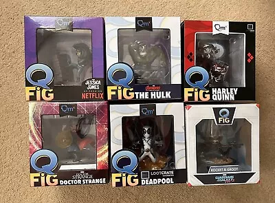 6x Q-Figs *JOB LOT* - Deadpool Hulk Dr. Strange Etc  (DC & Marvel) [MOC MIB] • £9.99