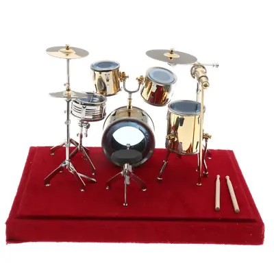 New 1/12 Dollhouse Miniature Copper Drum Set Musical Instrument Decoration • $56.90