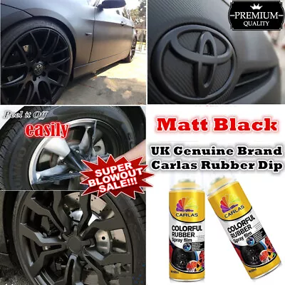 3x Can Matt Black Rubber Paint Wheel Rim Carlas Plasti Dip Spray Removable Paint • $43