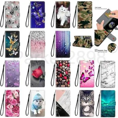 For IPhone 14 13 12 11 Pro MAX XR SE2 8 7 Pattern Leather Wallet Flip Case Cover • £10.20