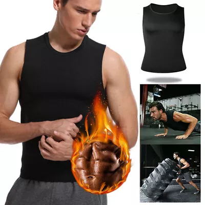 Men Sauna Sweat Waist Trainer Vest Body Shaper Weight Loss Slim Trimmer Tank Top • $9.79