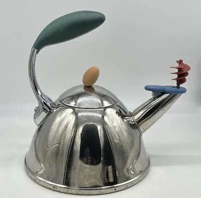 Michael Graves ALESSI Modernist Vintage 80s Teapot Kettle Stainless Steel Taiwan • $65
