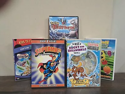 5 DVD LOT Pokemon Scooby Doo Pac Man Superman Rocky Bullwinkle Tested. • $11.90