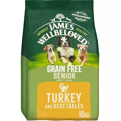 James Wellbeloved Turkey & Vegetable Grain Free Senior Dry Dog Food - 10kg • £57.71