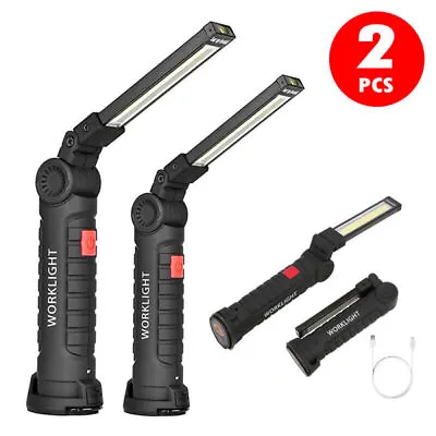 2X Large LED Work Light COB Inspection Lamp Magnetic Torch USB Rechargeable Car • £14.99