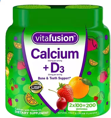 Vitafusion Calcium + D3 Gummies 200 Ct • $29.76