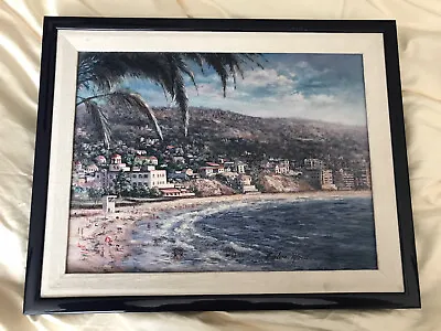 EARLENE MOSES Laguna Riviera 98/250 Laguna Beach Artist From Back Of Canvas • $50