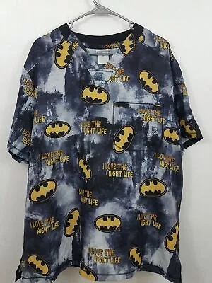 Batman Men's DC Comics Batman Scrub Top Size XL Pocket + Sleeve Pocket • $19.59