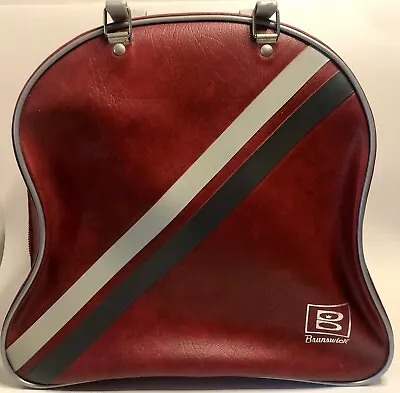 Vintage Red Brunswick Bowling Ball Bag & Ball Rack 1960s 1970s • $59.99