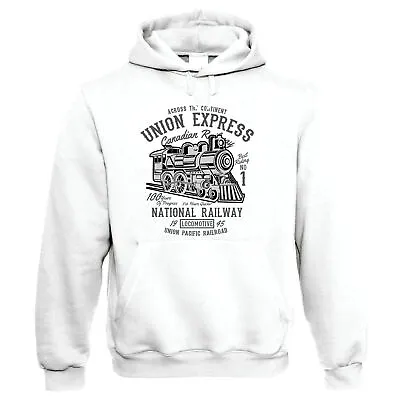 £26.99 • Buy Union Express Train, Hoodie - Canadian National Railway Railroad Gift Him Her