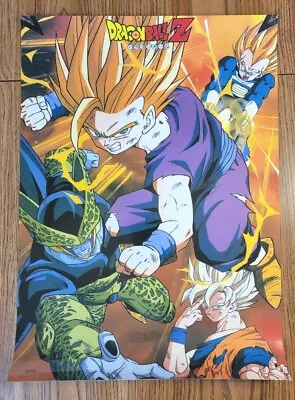 Vintage Late 90' Dragon Ball Z Saiyan Goku Gohan Vegeta Cell 20x14 Poster READ • $54.99