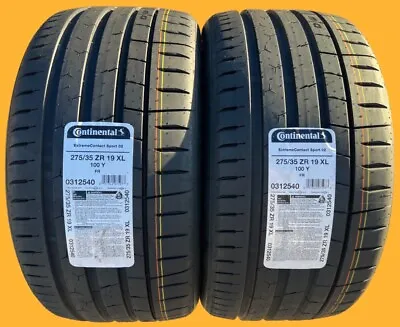 TWO NEW 275/35ZR19 Continental ExtremeContact Sport 02 Tires Like Michelin 4S • $574.96