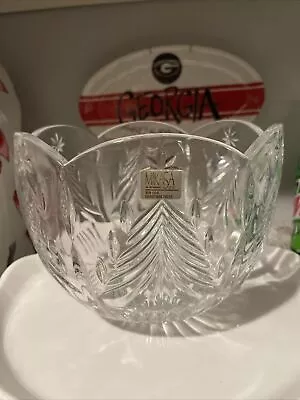 Mikasa Christmas Tree Crystal Bowl - Excellent! • $15