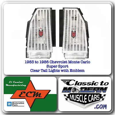 83-86 Chevrolet Monte Carlo Super Sport Tail Light / Clear Lenses With Emblem • $375