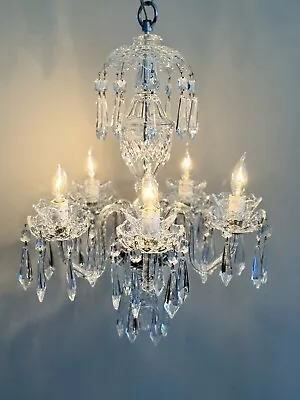 AVOCA WATERFORD Authentic Crystal Chandelier 5 Arm Ceiling Light • $3250