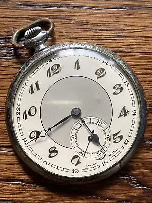 Antique Vintage Lanco Gents Mens  Mans Pocket Watch  Art Deco Nouveau 1920s-30s • £39.99