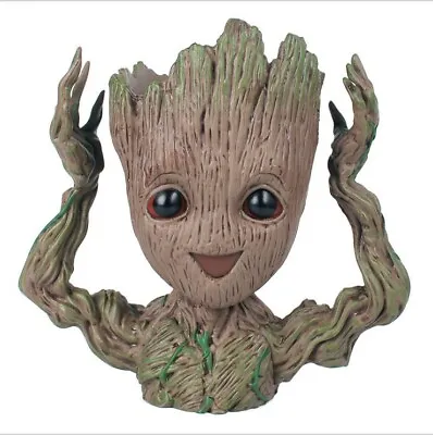 7  Baby Groot Flower Holder Pot Pen Toy Succulent Planter Faceplate Shipping • £28.06