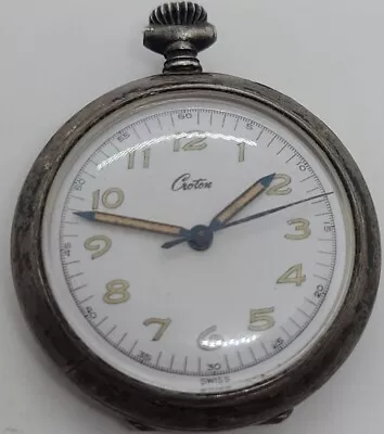 Vintage Working CROTON Sterling Silver 17J Ladies Wind-Up Swiss Pocket Watch 6s • $102.84