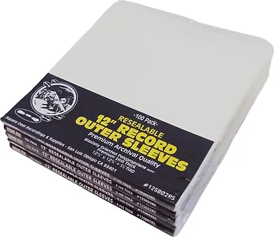 (500) 12” Vinyl Record Outer Sleeves – 2mil Thick RESEALABLE Archival Clear BOPP • $89.99