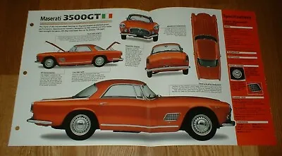 ★★1961 Maserati 3500gt Original Imp Brochure Specs Info 61 3500 Gt 57 58 59-64★★ • $12.99