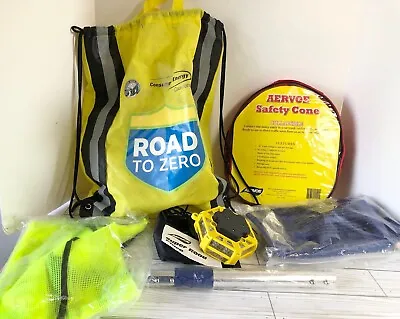 Car Roadside Assistance Emergency Kit -Flare Shovel Safety Collapsing Cone Vest • $23.95