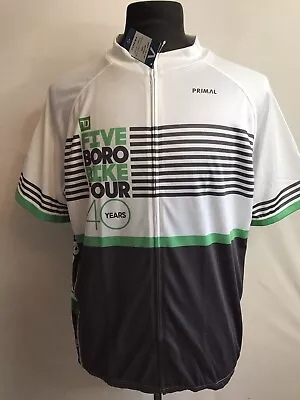 New York Five Boro Bike Street Wear Tour Cycling Jersey PRIMAL Mens Sz 2XL Sport • $17