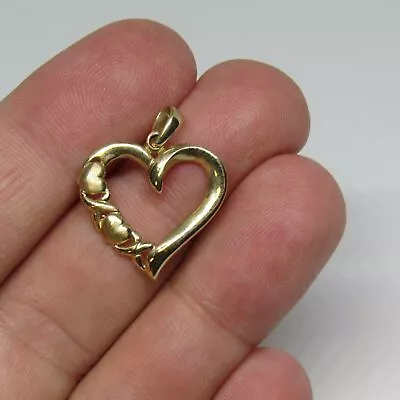 10k Yellow Gold Heart X O Pendant • $63.99