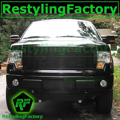 09-14 Ford F150+Eco-boost  Black Bumper Billet Grille Insert+ Mounting Brackets • $44.55