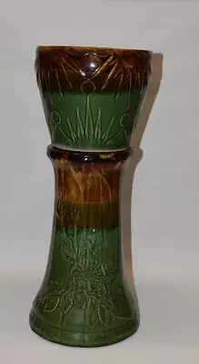 Vintage Brush McCoy Art Pottery Drip Glazed Jardiniere Planter Pot & Stand • $83.99