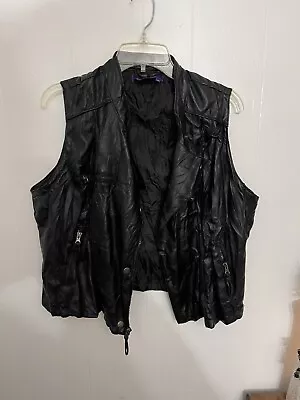 Miley Cyrus XL Fax Leather Vest Zippers Black • $19.99