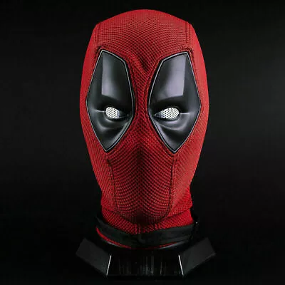 Cosplay Deadpool Full Face Mask Red Superhero Perspective Breathable Knit Hood • $23.86