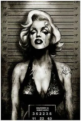 Tattooed Marilyn Monroe Mugshot Marcus Jones Lowbrow Fine Art Print Lithograph • $23