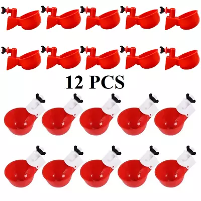 12PCS Automatic Water Cup Poultry Drinker Chicken Duck Hen Quail Drinking Feeder • $11.90