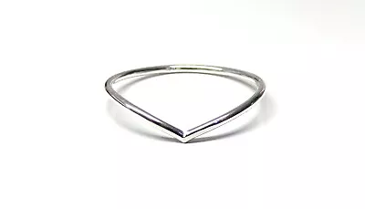 £5.29 • Buy 925 Sterling Silver Skinny Wishbone Stacking Ring Ideal As Finger Or Midi Ring