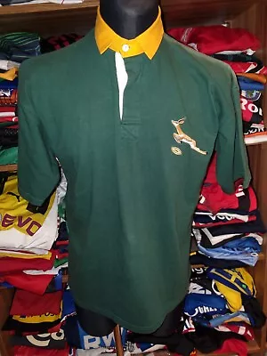 SOUTH AFRICA RUGBY SHIRT SIZE M COTTON OXFORD VINTAGE UNION JERSEY (w937) • £119.99