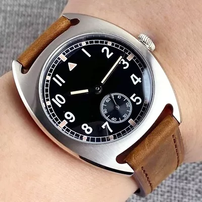 New 36mm Military Mens Mechanical Watches ST1612 Movement Luxury Leather Band • $72.80