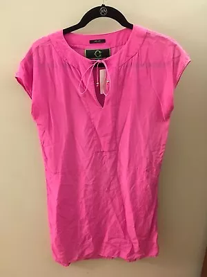 C Wonder Pink 100% Silk Cap Sleeve Shirt Dress Size XS • $1.25